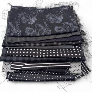 Elegant Black Patterned Fabric Set 11pc 100% Italian silk